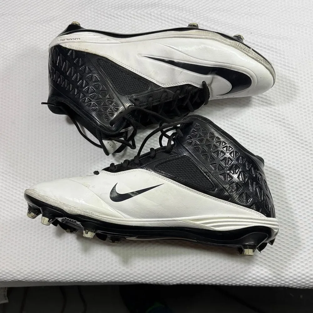 Nike Lunarlon Code Pro Black and White Football Cleats Size 15